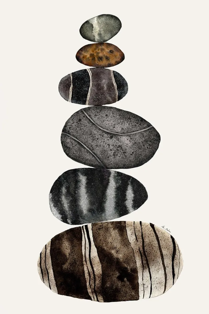Pietre in equilibrio poster con telaio in plastica da June Jordan