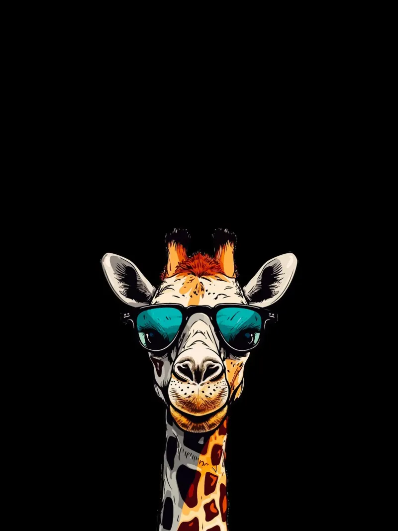 spectacled giraffe poster con telaio in alluminio da Dumery Art