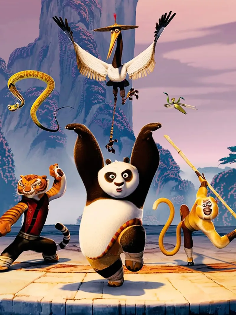 Kungfu Panda poster con telaio in alluminio da Dumery Art