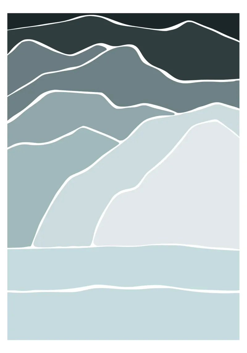 canvas wave poster con telaio in plastica da pastel color shape