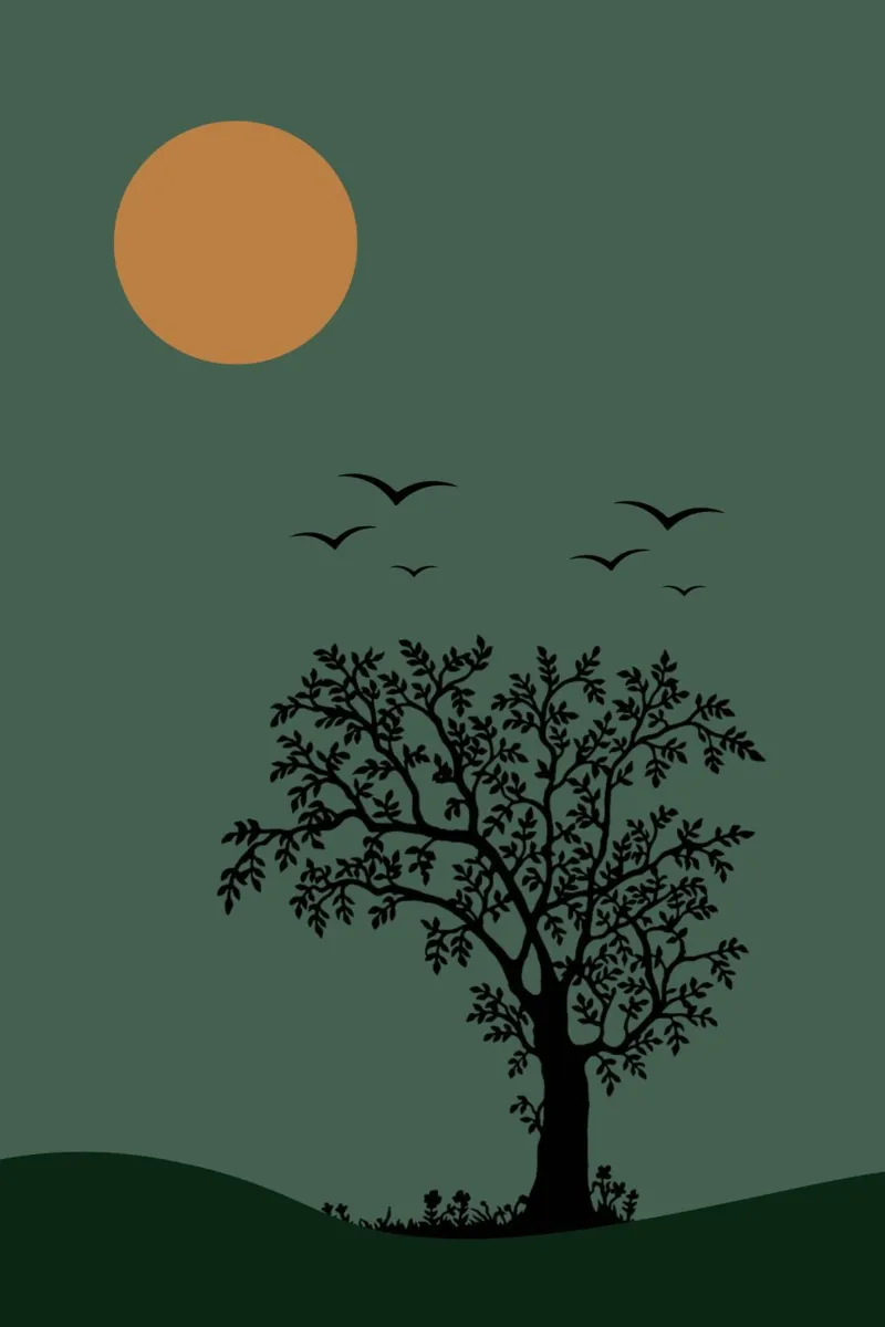 moonlight and nature poster da pastel color shape