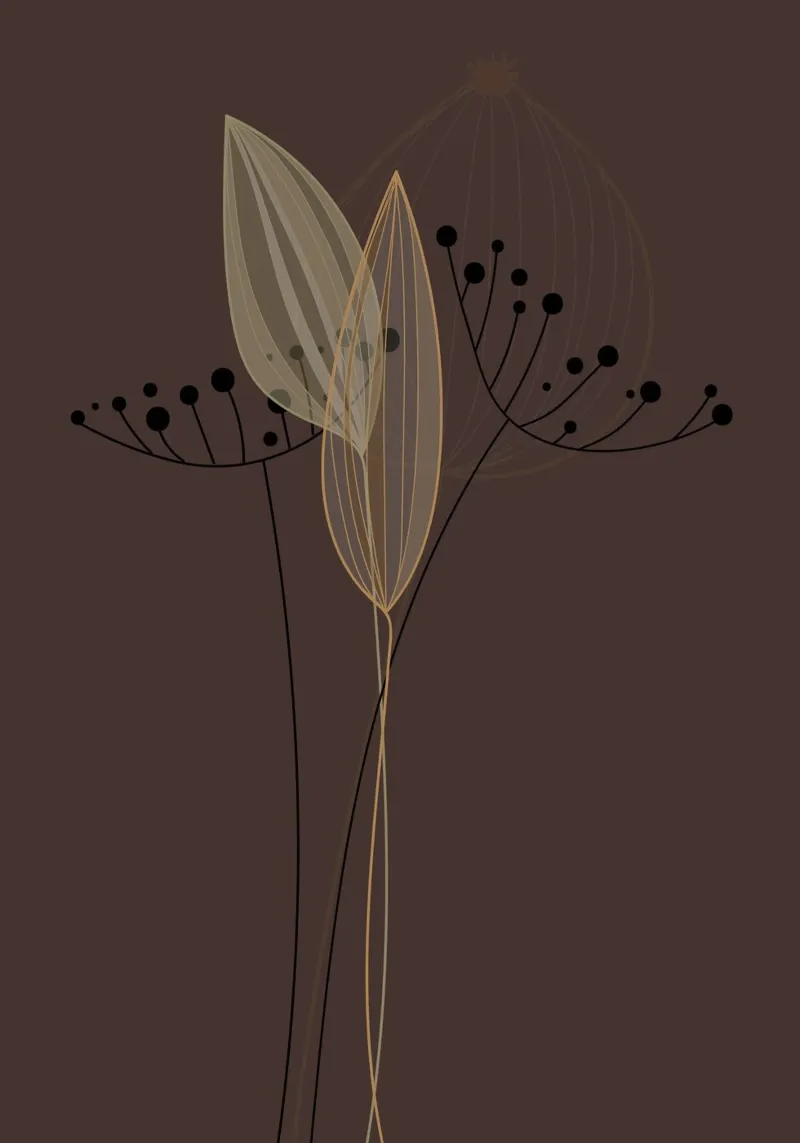 the line flower poster con telaio in plastica da pastel color shape
