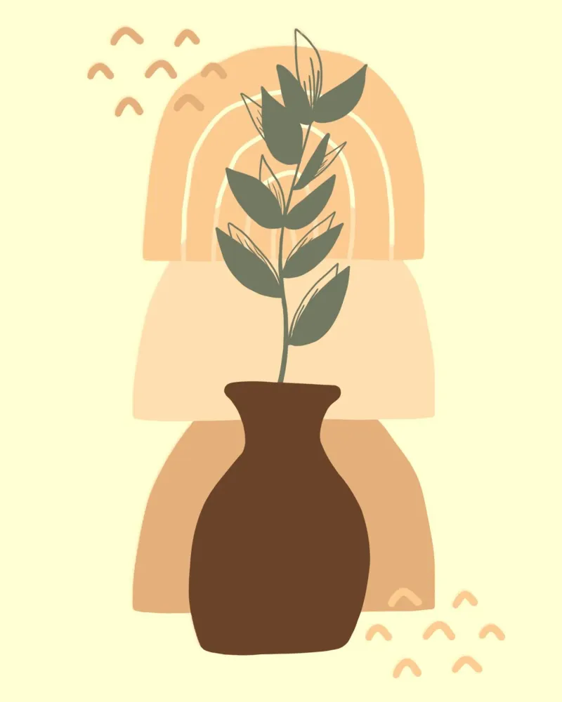 vase in shadow poster con telaio in legno da pastel color shape