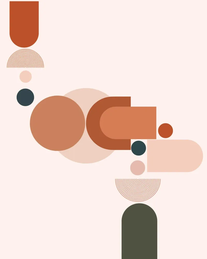 pastel random poster con telaio in legno da pastel color shape