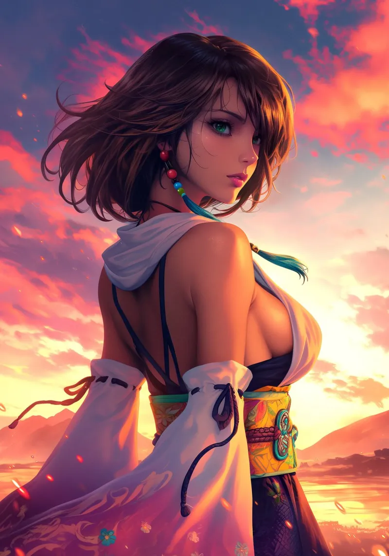 Yuna Final Fantasy X FFX poster con telaio in plastica da Fleur de Lys