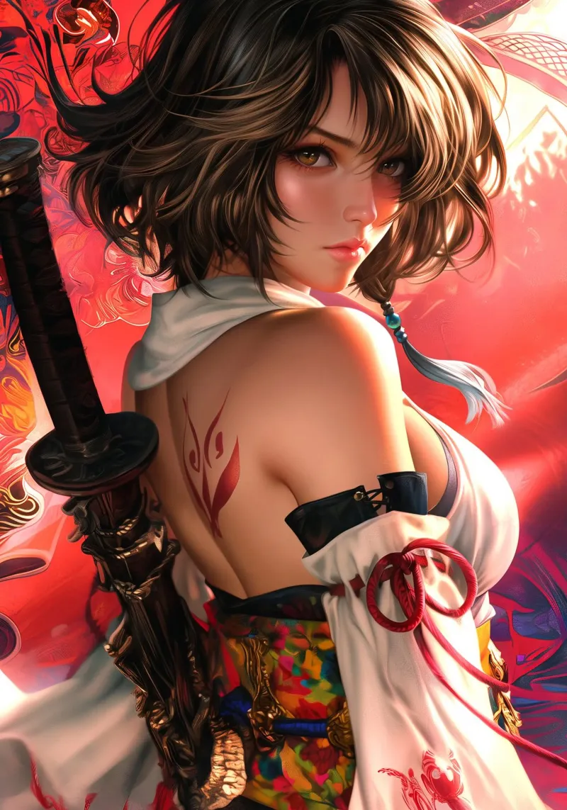 Yuna Final Fantasy X FFX poster con telaio in legno da Fleur de Lys