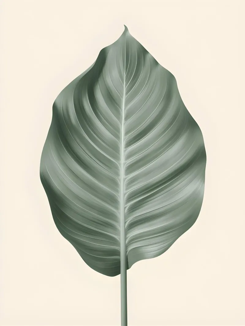 Foglia di uccello del paradiso poster con telaio in legno da The Green Room