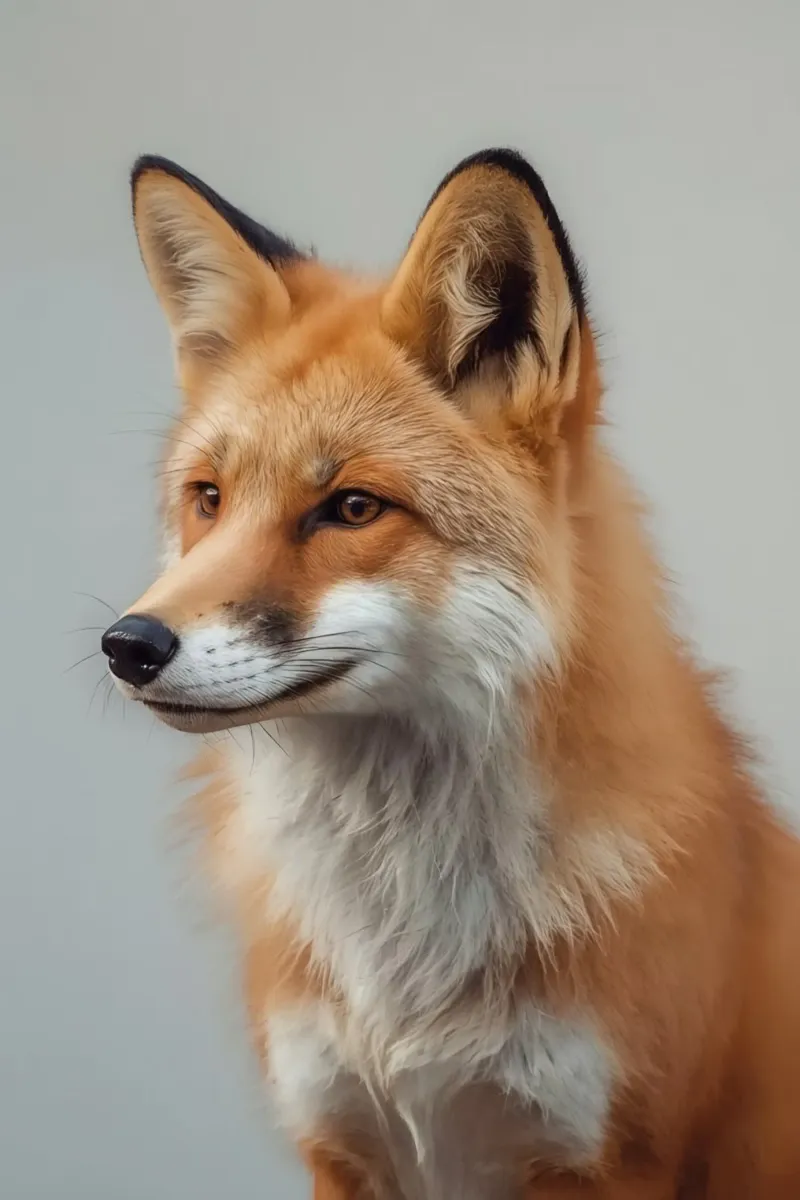 Red Fox Portrait Facing Left canvas with Floater frame by DesignDoodle