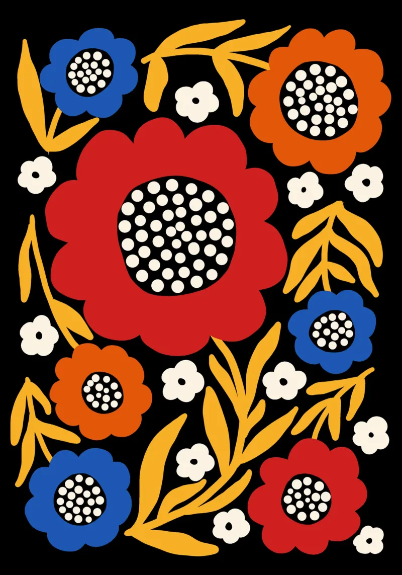 Rustic bloom poster con telaio in legno da TijanaArtStudio88