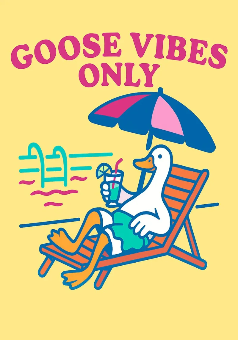 goose vibes only canvas with Floater frame by bojoonxs