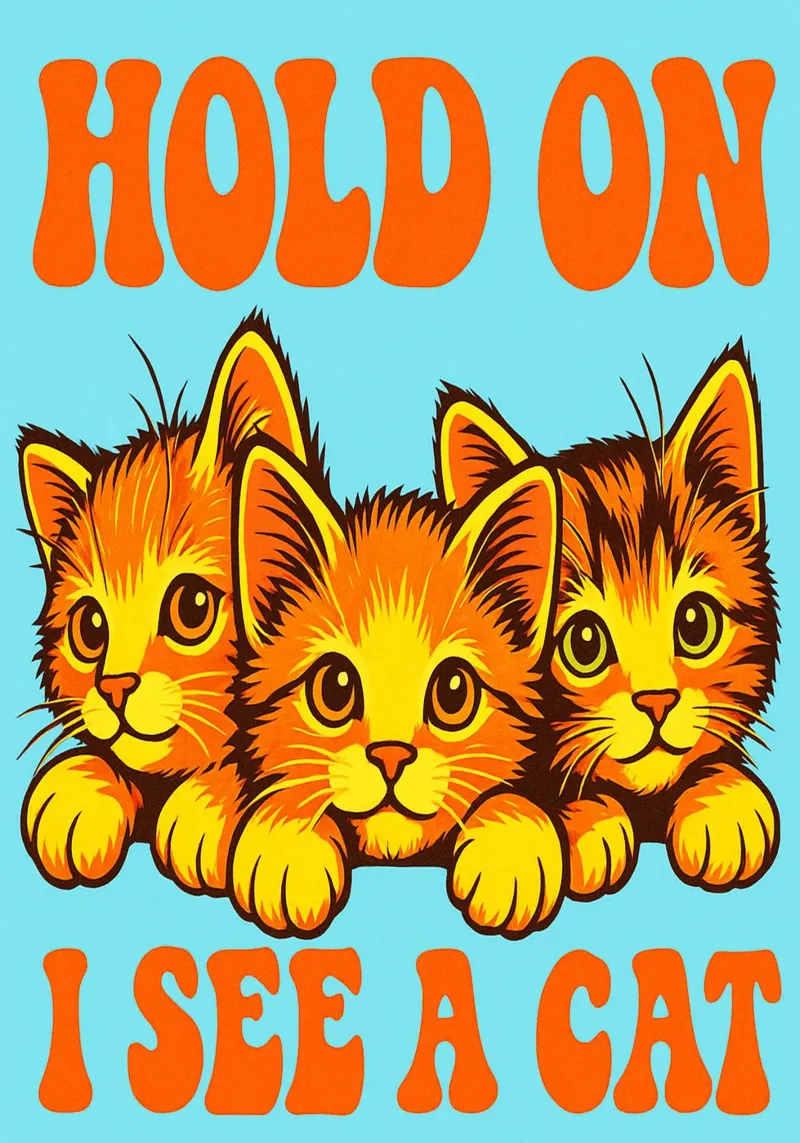 Aspetta, vedo un gatto poster con telaio in alluminio da bojoonxs