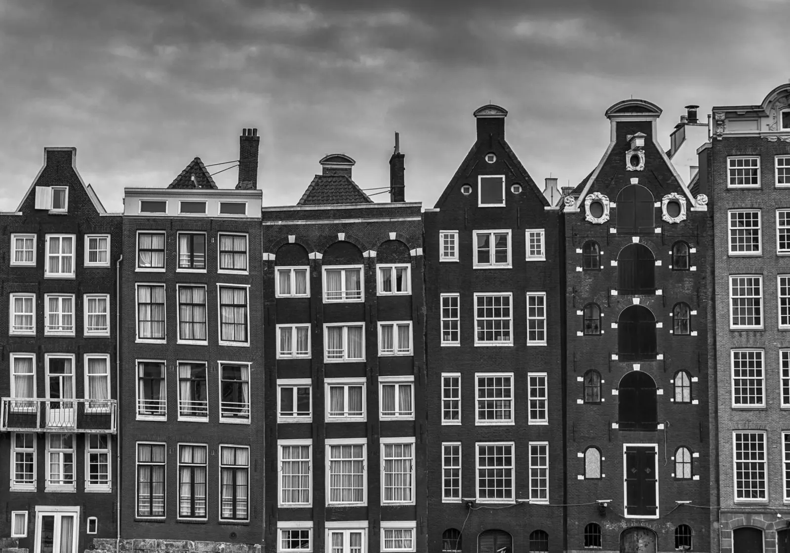 Buildings in Amsterdam, Netherlands canvas with Floater frame by anderm