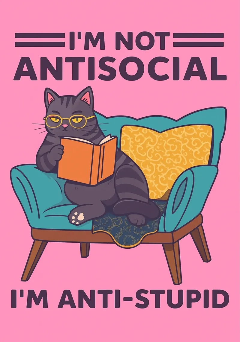 Sono contro i gatti stupidi poster con telaio in plastica da bojoonxs