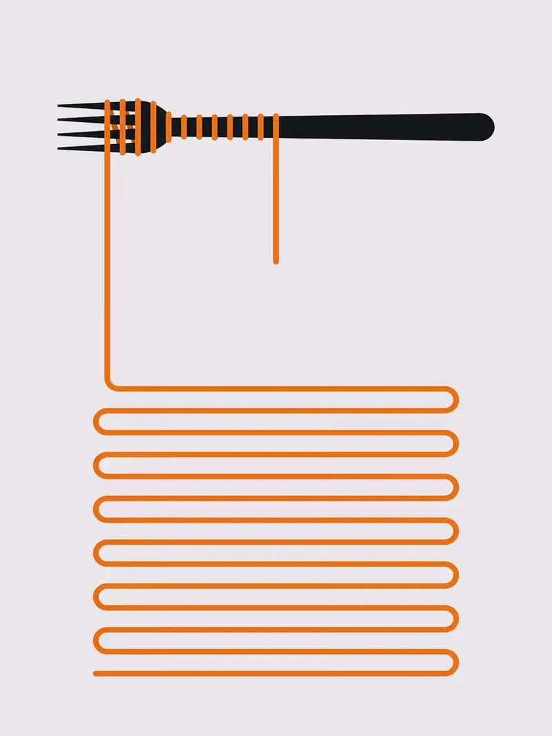 La forchetta fa girare la pasta poster da Sabine Klein