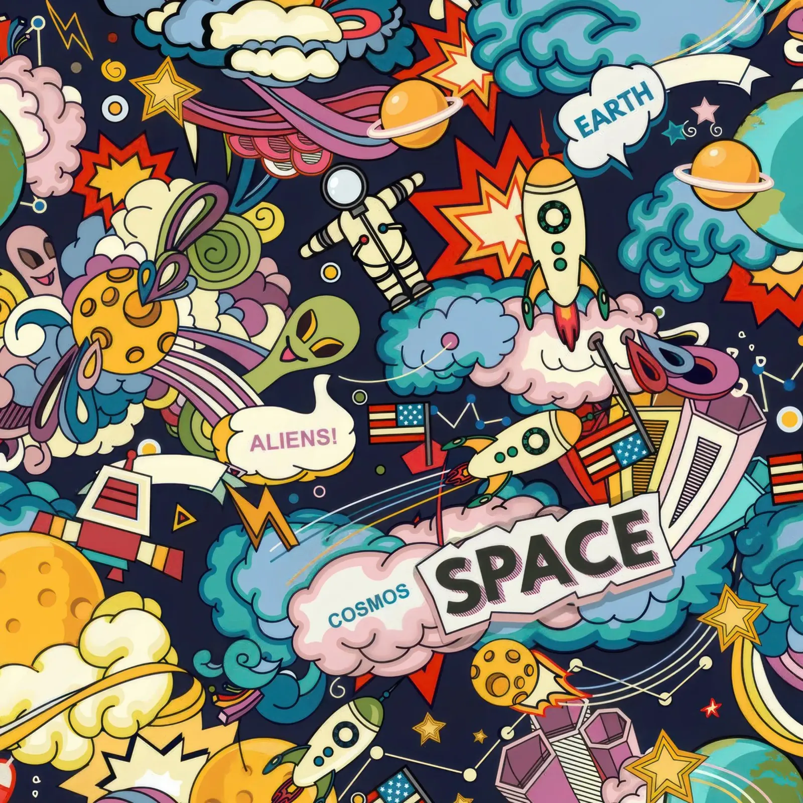 Vector achtergrond kosmos canvas met Baklijst van muench benjamin