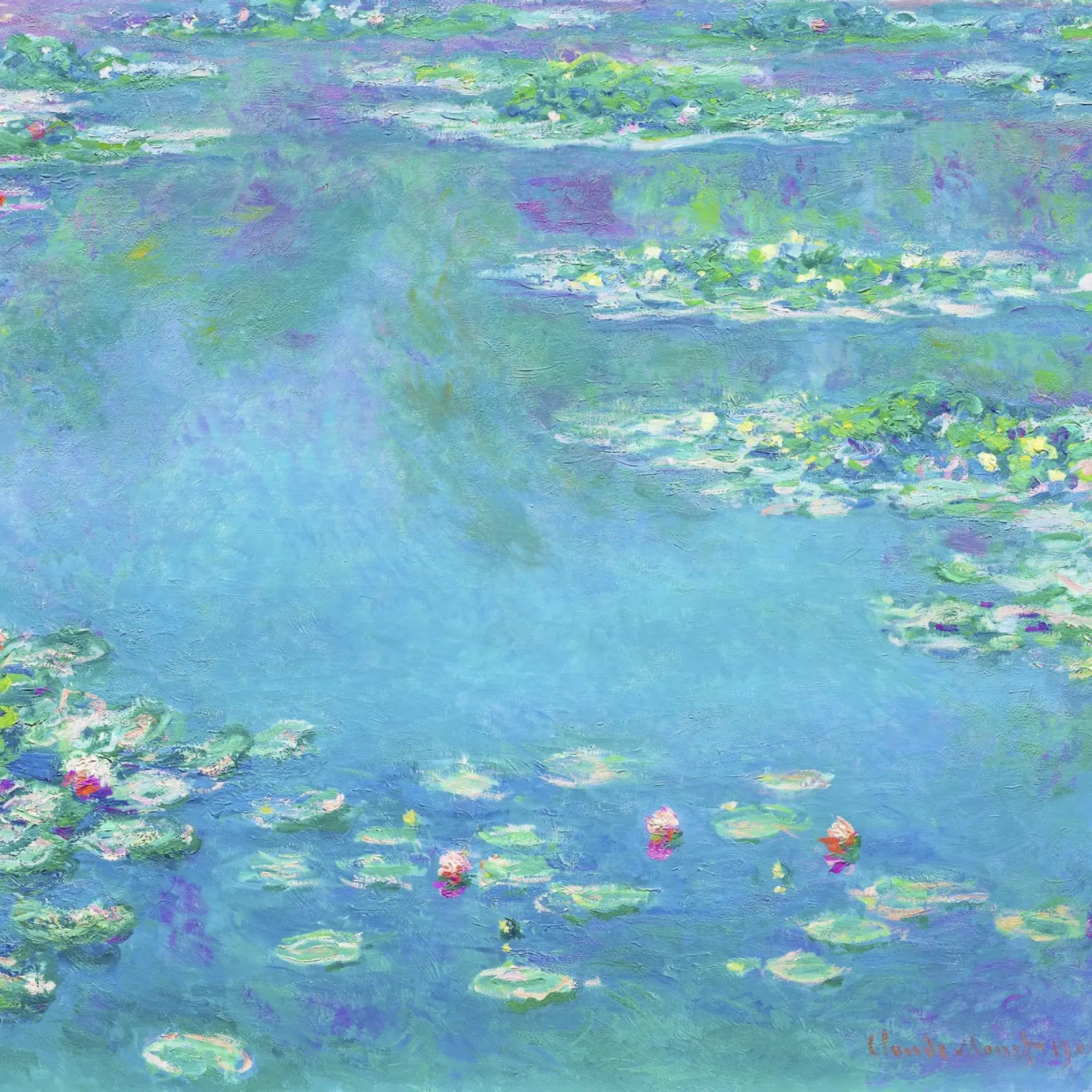 Ninfee di Claude Monet poster con telaio in legno da Classic Art Prints
