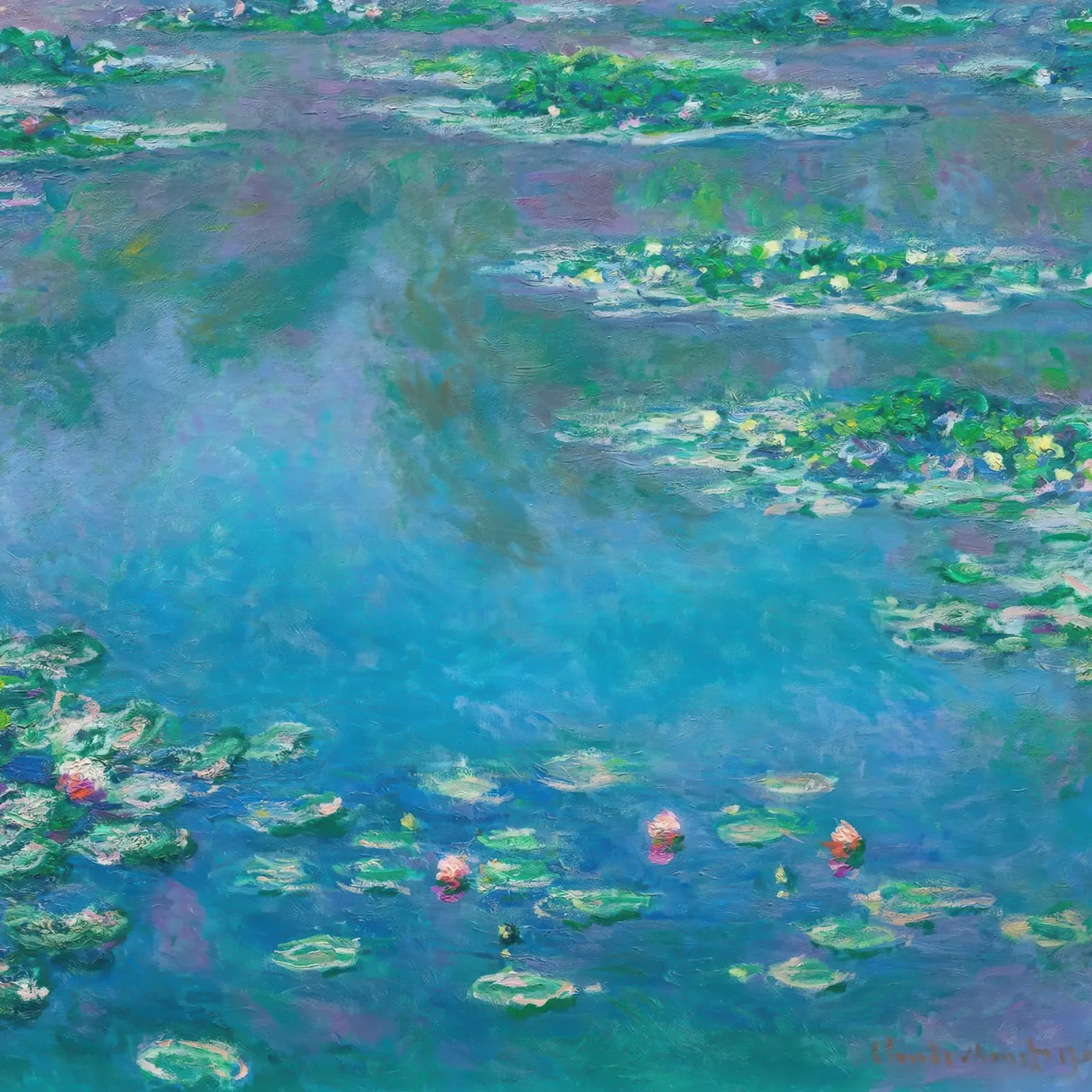 Claude MOnet Ninfee 4 poster con telaio in alluminio da clay bobby