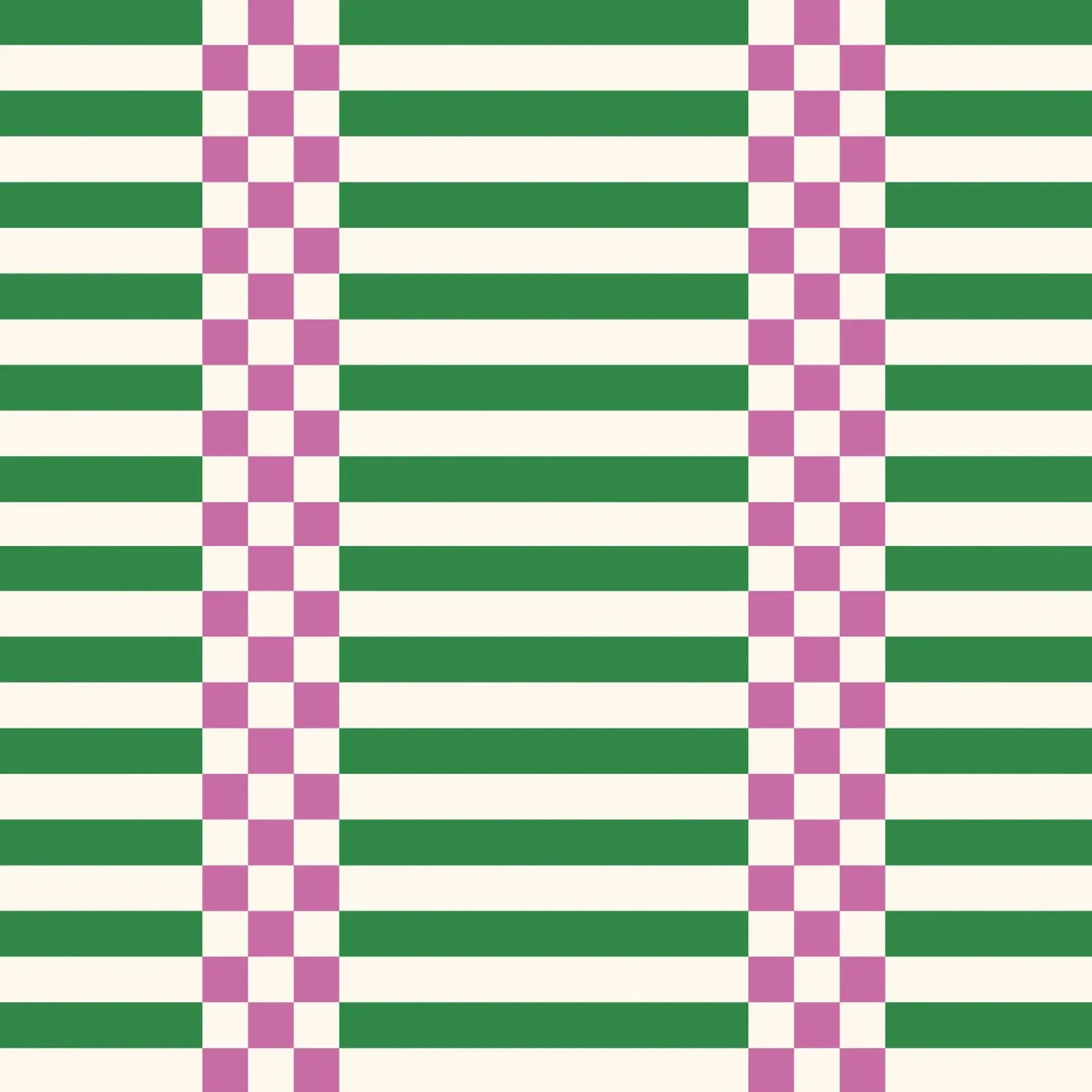 Purple and green checks and lines poster con telaio in plastica da TijanaArtStudio88