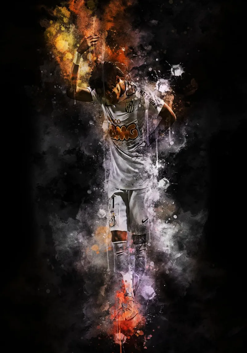 Neymar Santos poster con telaio in alluminio da MasterInkArt