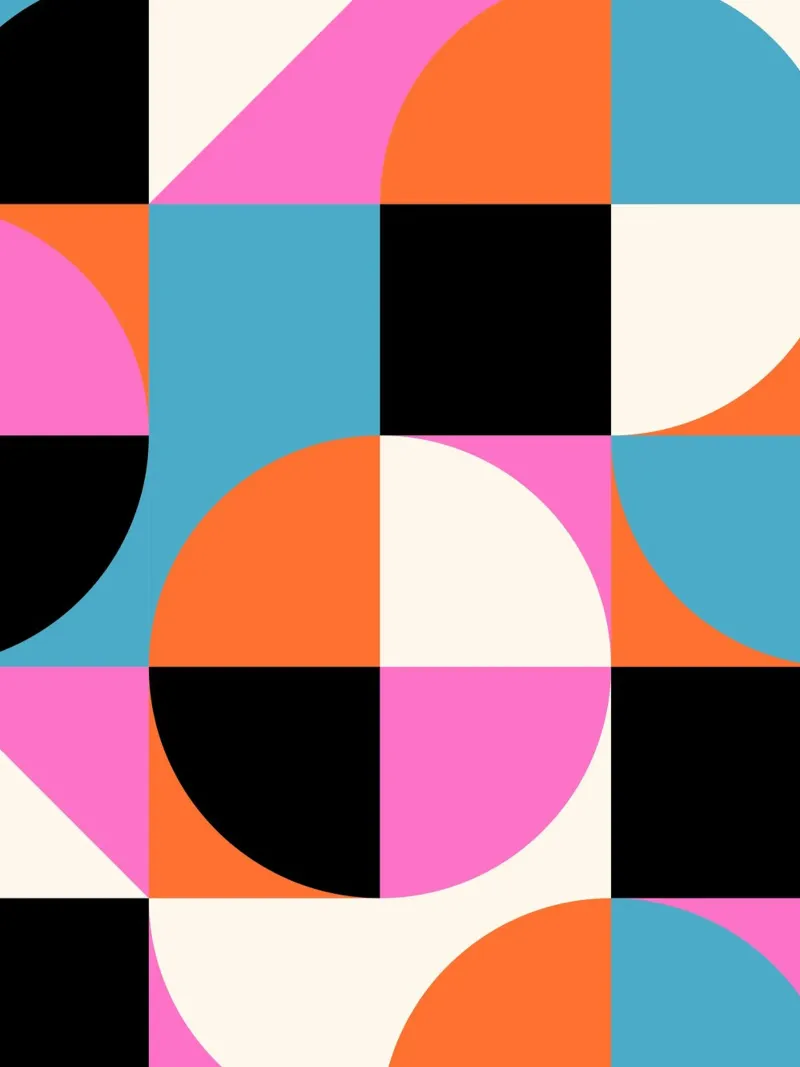 Geometry poster - Abstract shapes in colours poster with plastic frame by Studio Vibe