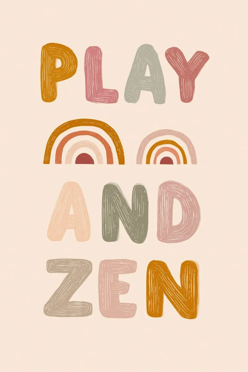 Play And Zen tela con Cornice a cassetta da treechild
