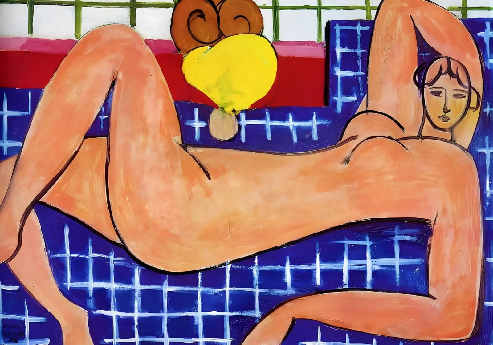 Nudo rosa (1935) di Henri Matisse poster con telaio in legno da Art History
