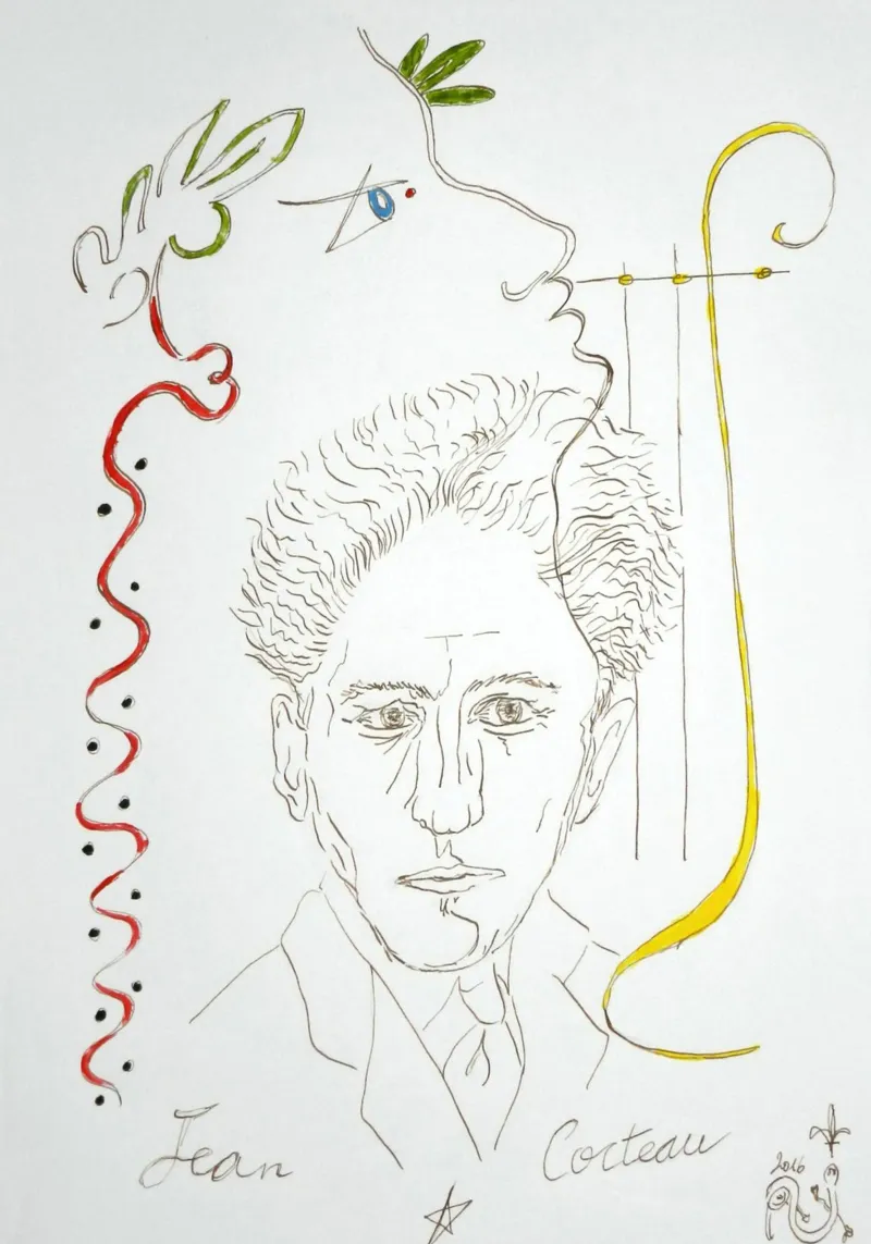 omaggio a jean cocteau poster da Collins Shop
