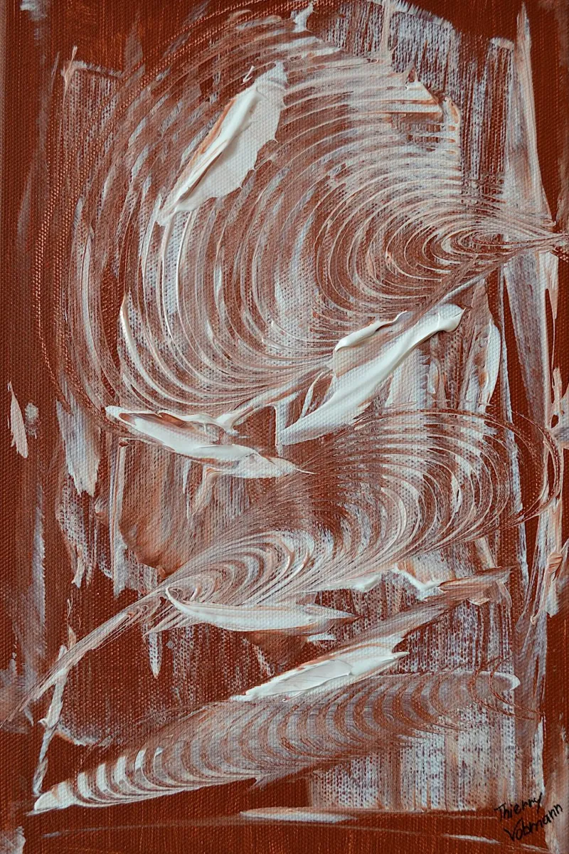 It's raining again. poster con telaio in plastica da Thierry Vobmann Abstract painting
