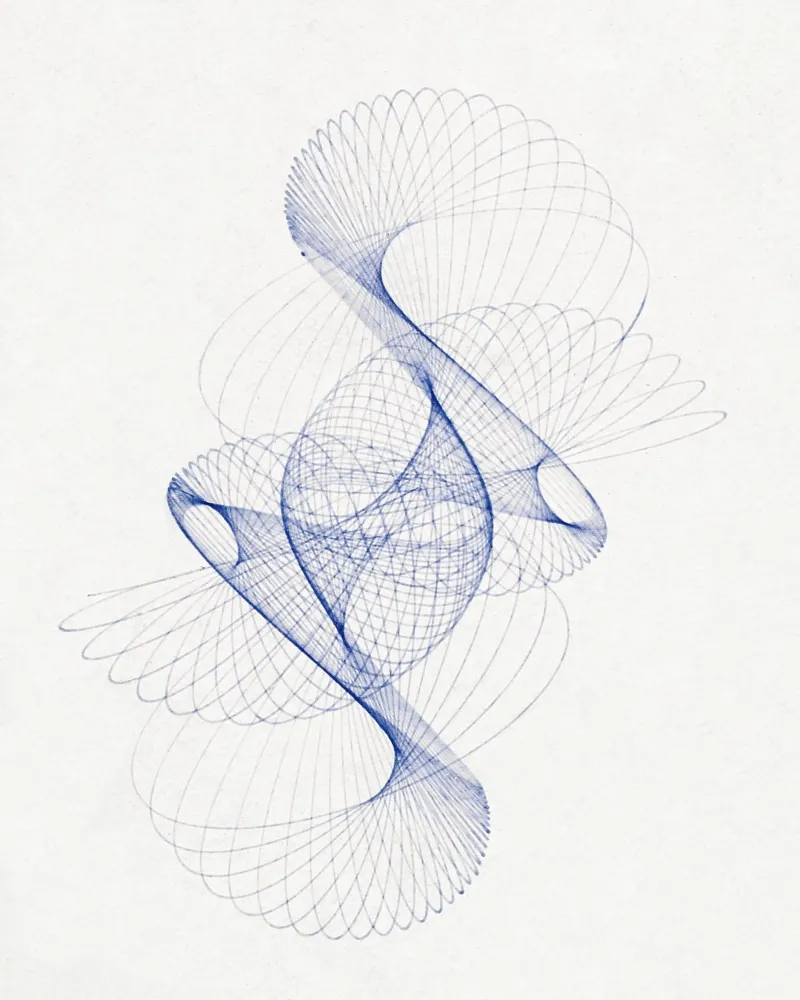 Pendulum Curve illustration poster con telaio in plastica da vintageshop