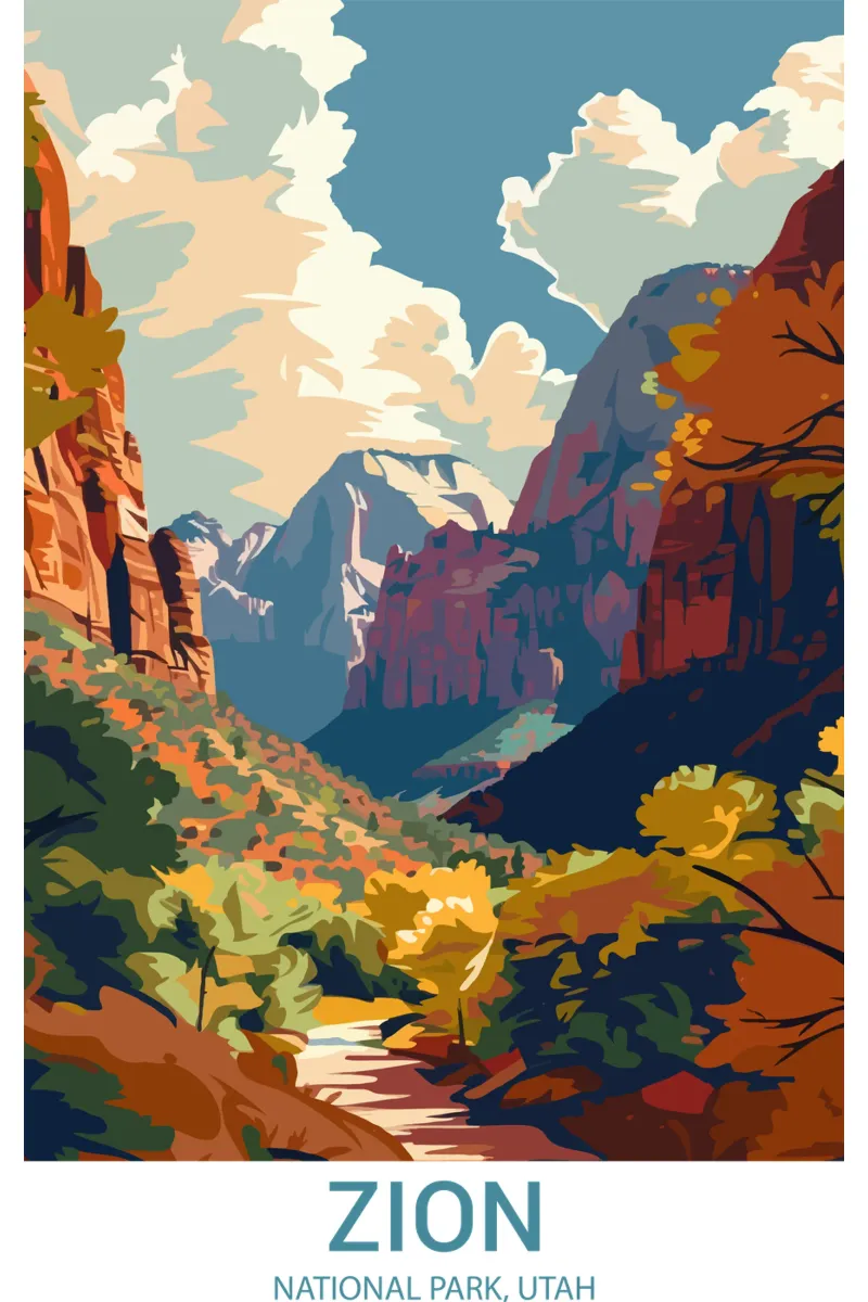 Parco nazionale di Zion, Utah, USA poster con telaio in plastica da Wanderlust Vibes