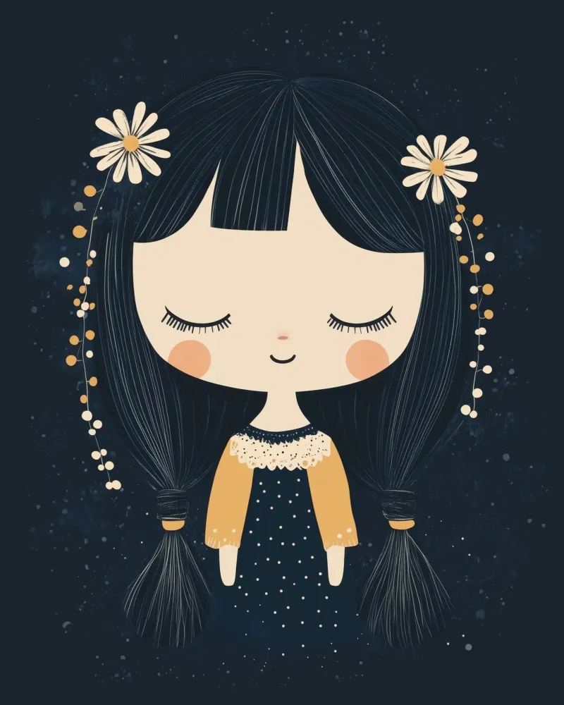 Ragazza stravagante poster con telaio in alluminio da Happy Littles