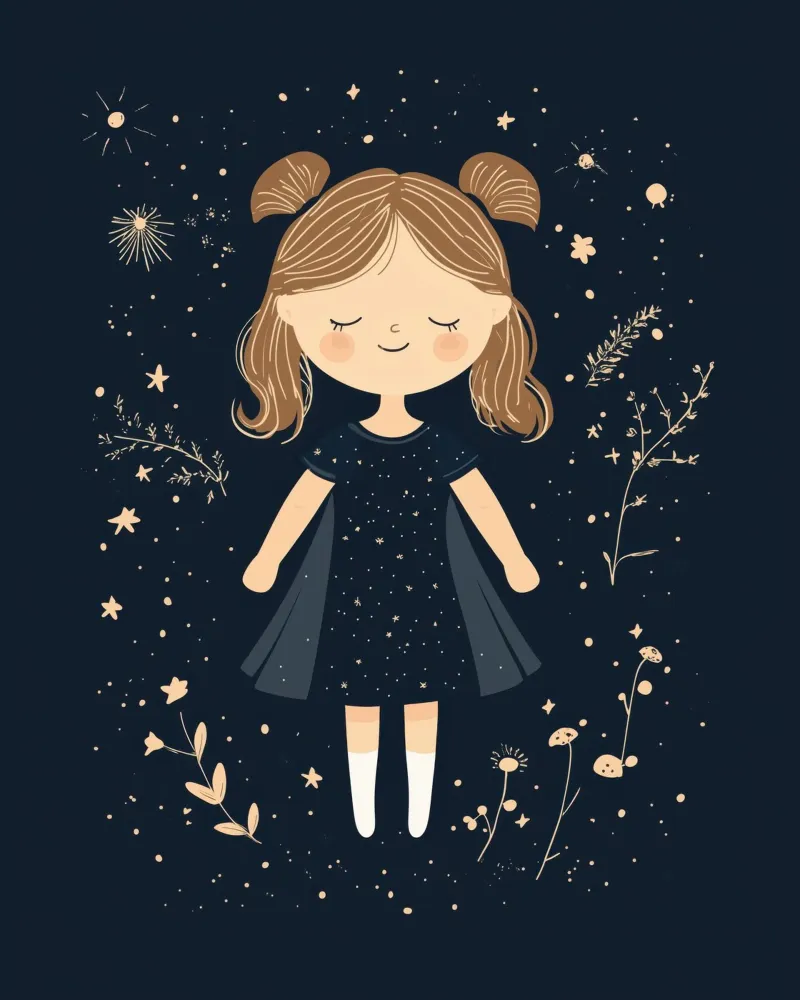 Ragazza stravagante poster con telaio in alluminio da Happy Littles
