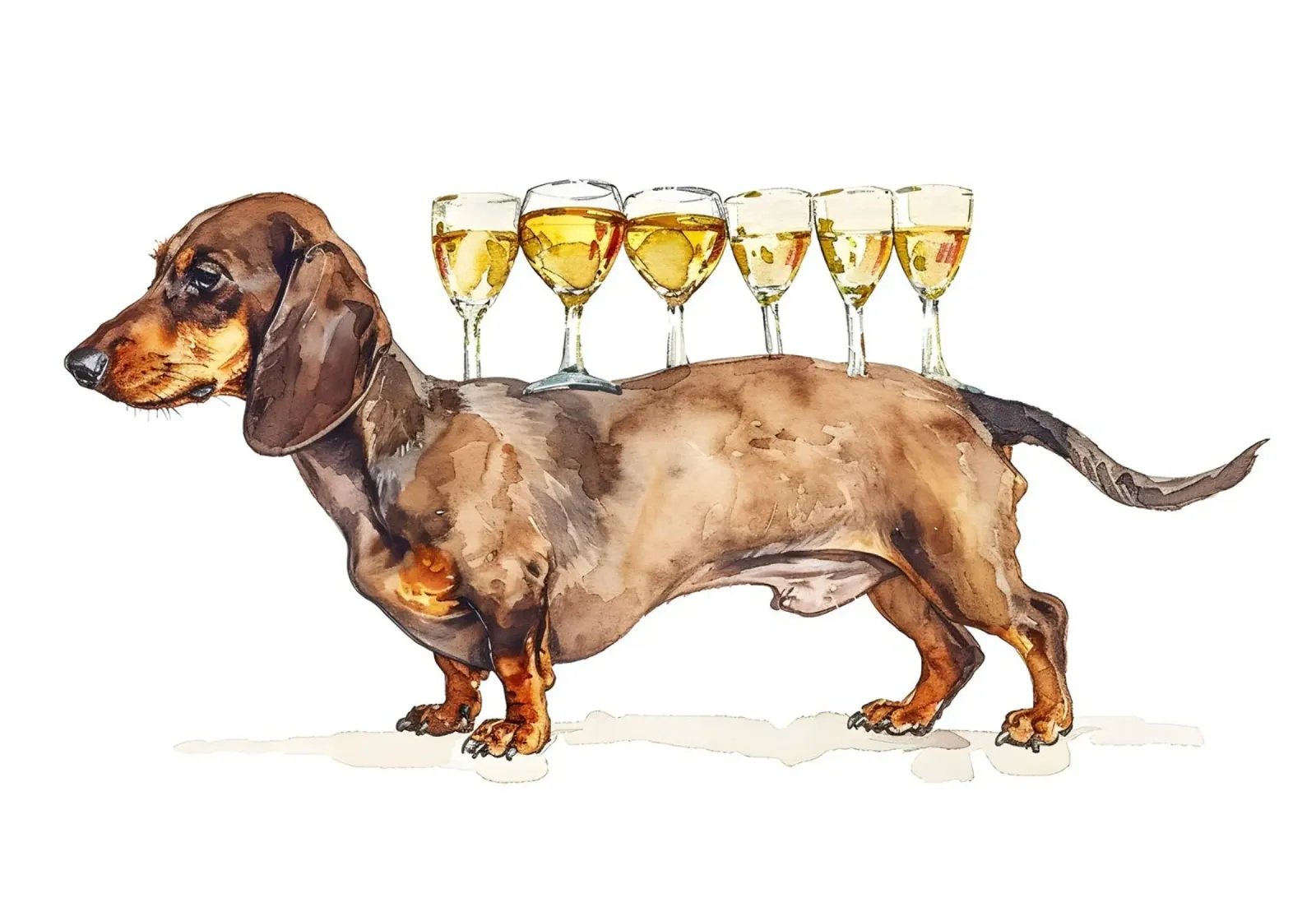 Impresión artística de un perro salchicha, decoración de un bar de champán, regalo para amantes de los perros poster con marco de plástico de vintagepod