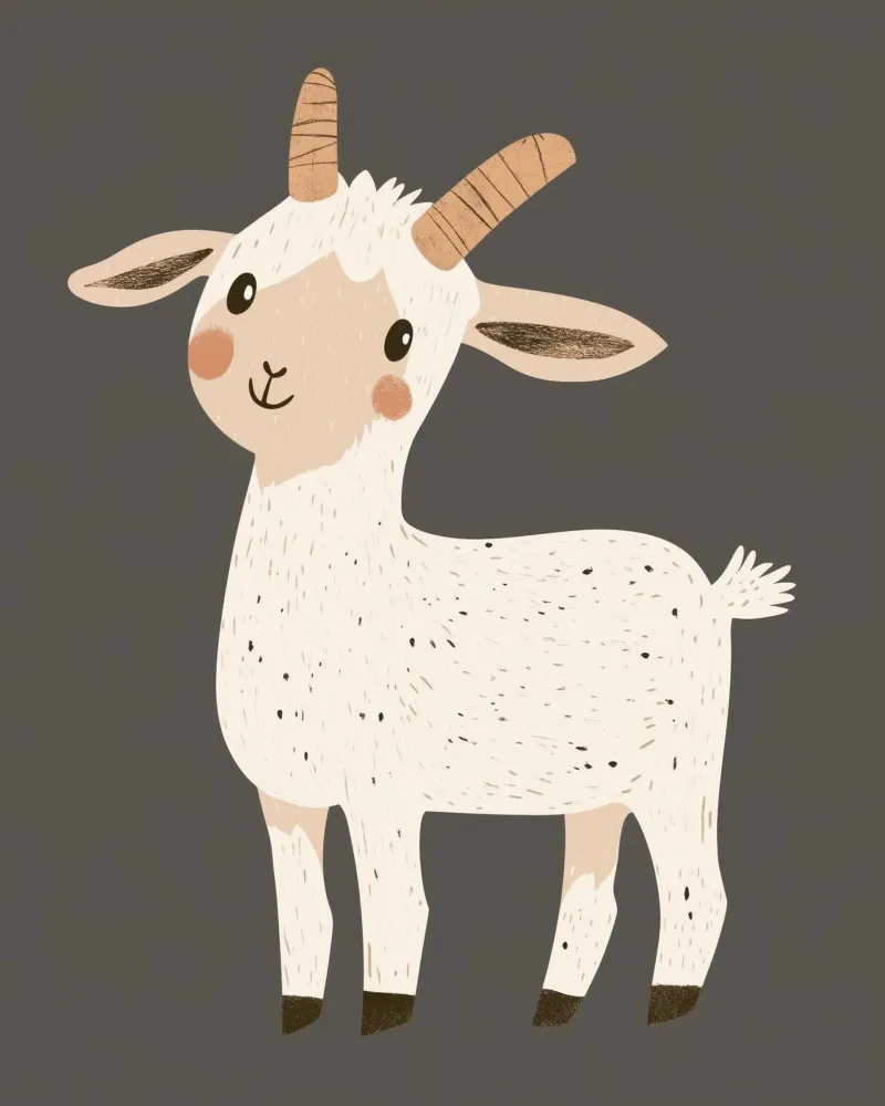 Capra stravagante poster con telaio in plastica da Happy Littles