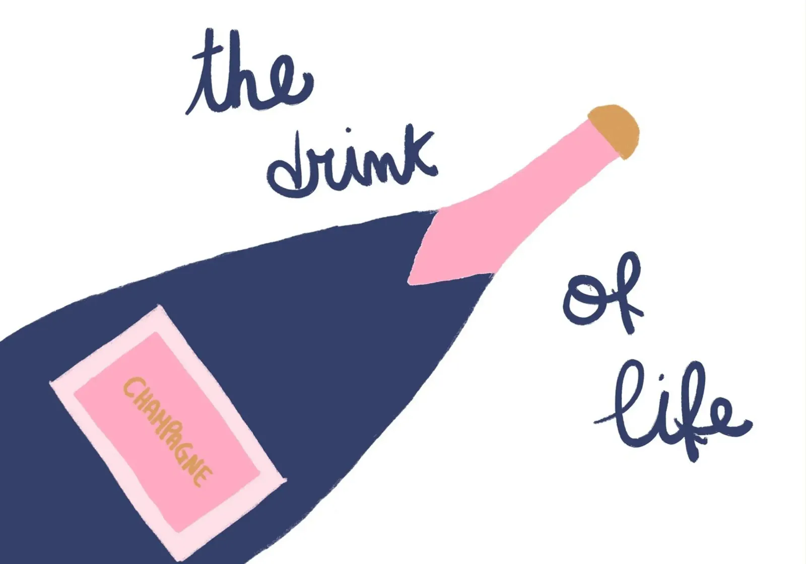 The Drink of Life, Champagne Pop Art, Bar Decor canvas with Floater frame by vintagepod