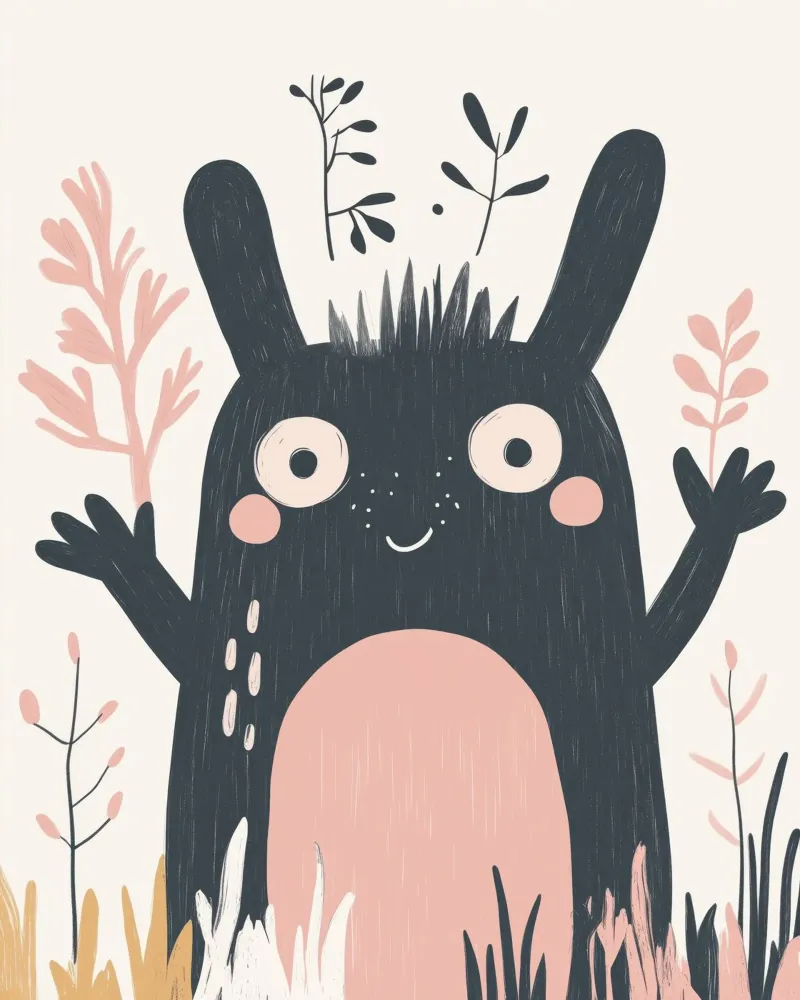 Mostro stravagante poster con telaio in alluminio da Happy Littles