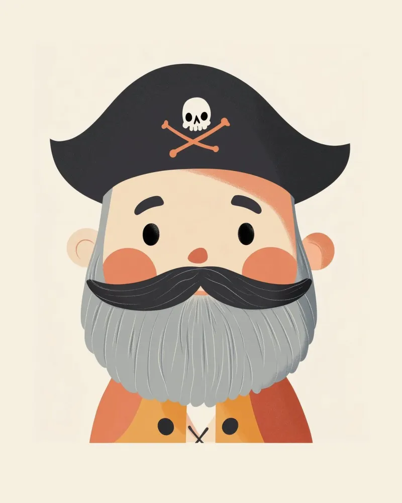 Pirata stravagante poster con telaio in alluminio da Happy Littles