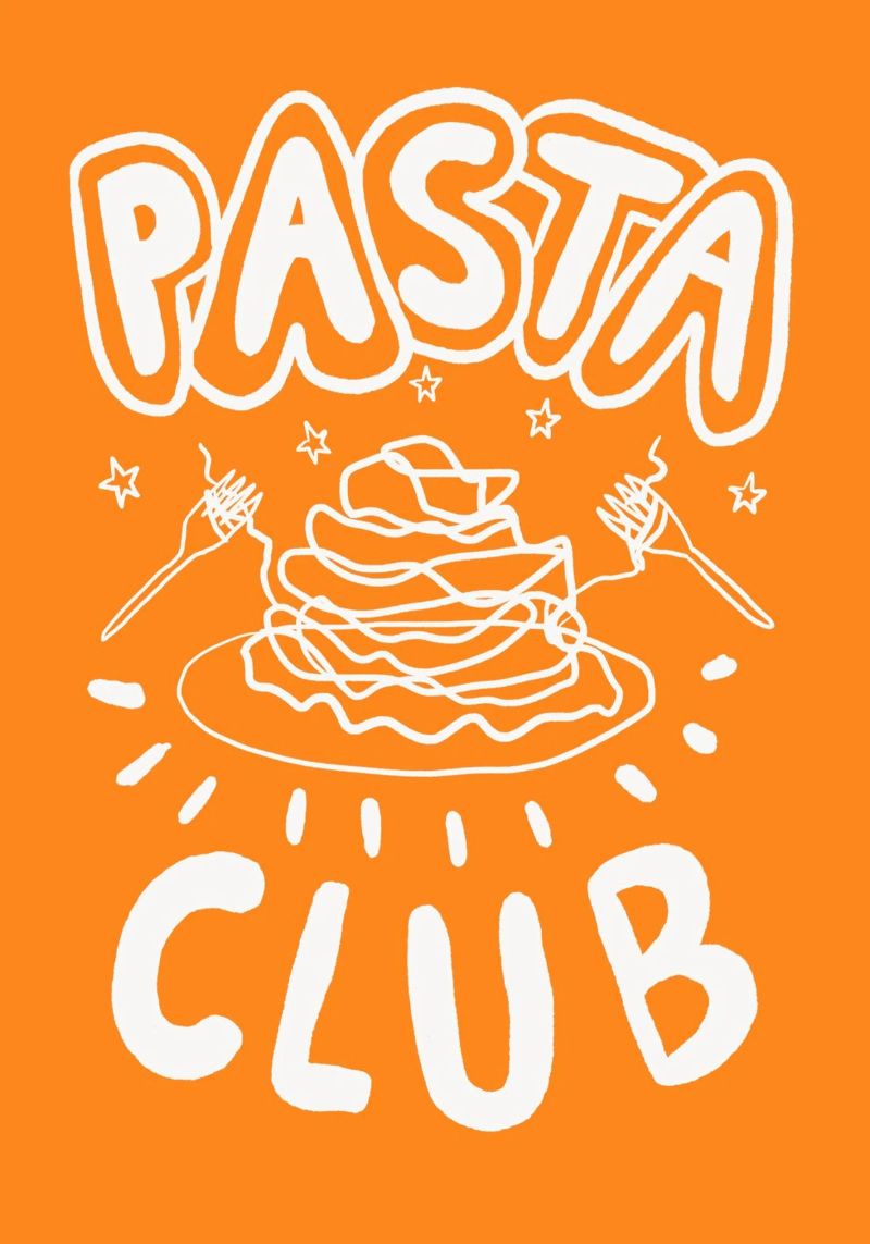 Pasta Club Orange Poster von Studio Dolci