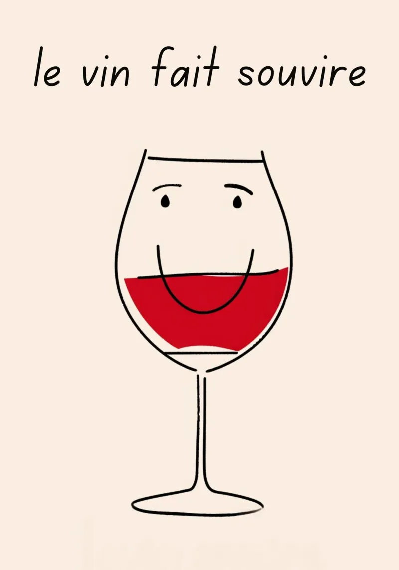 Le Vin Fait Sourire, arte del vino francese, arredamento per bar poster da vintagepod