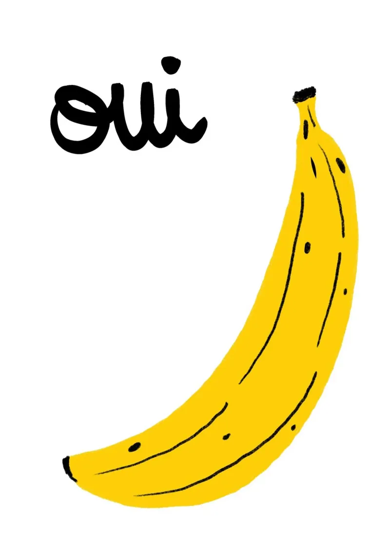 Oui Banana, Pop Art francese, decorazione murale per la cucina poster da vintagepod