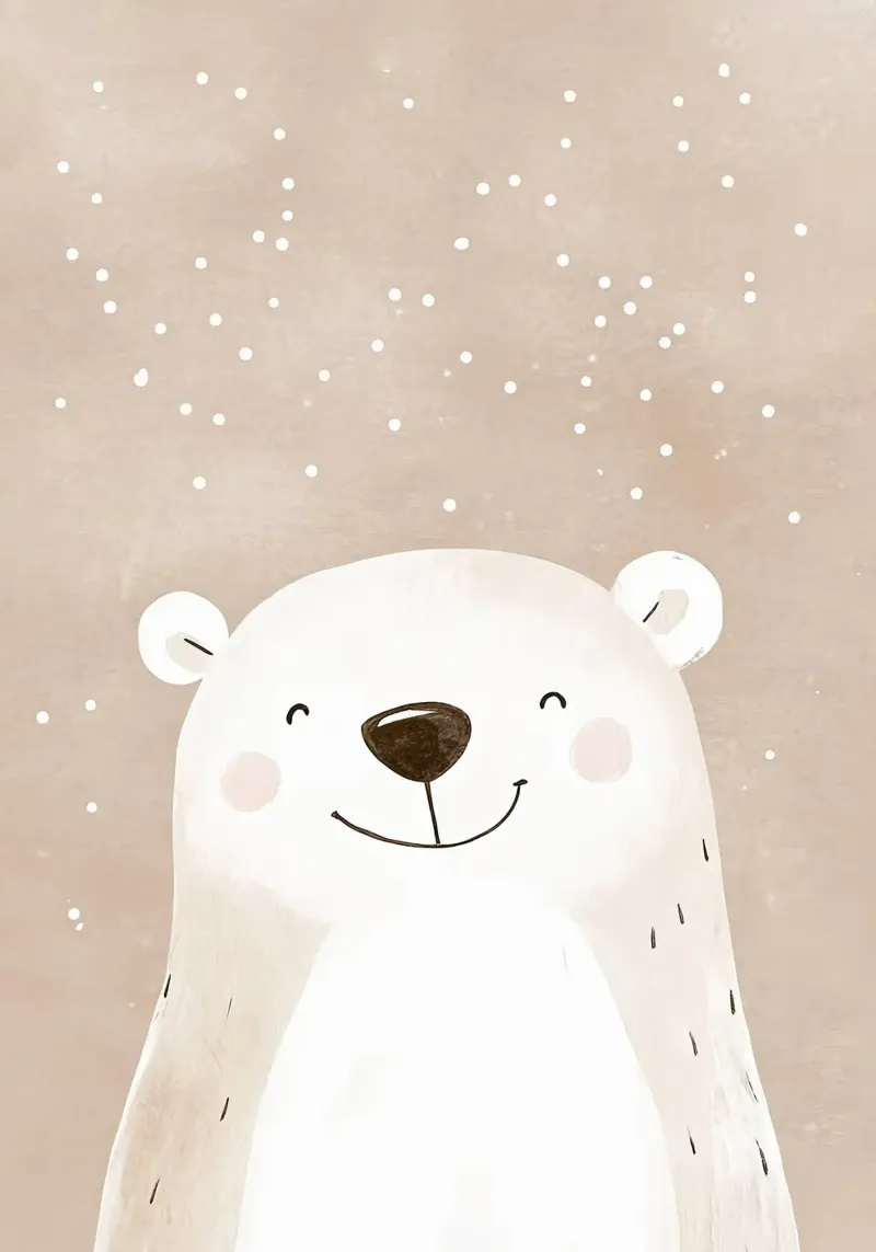 Illustrazione di un orso polare sorridente poster da David Müller
