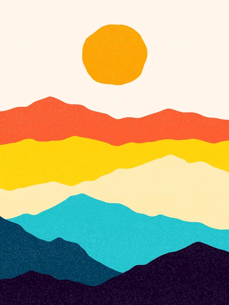 Colline colorate poster con telaio in plastica da Maria Lang