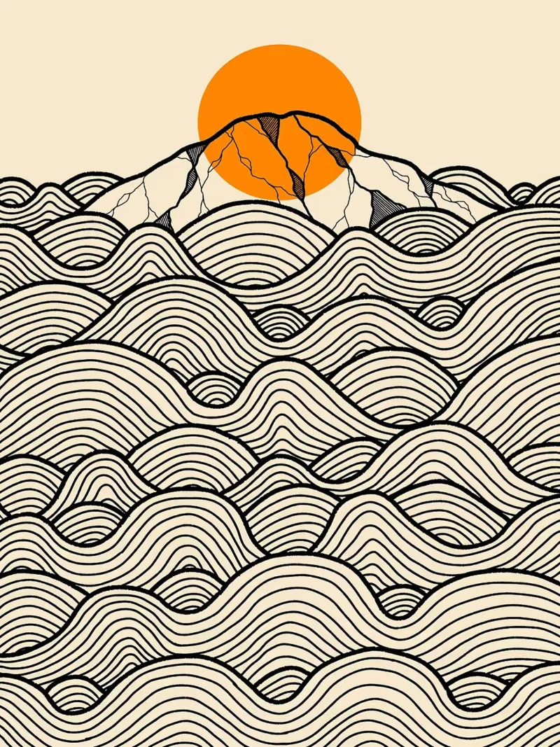Sunset poster con telaio in legno da Maria Lang
