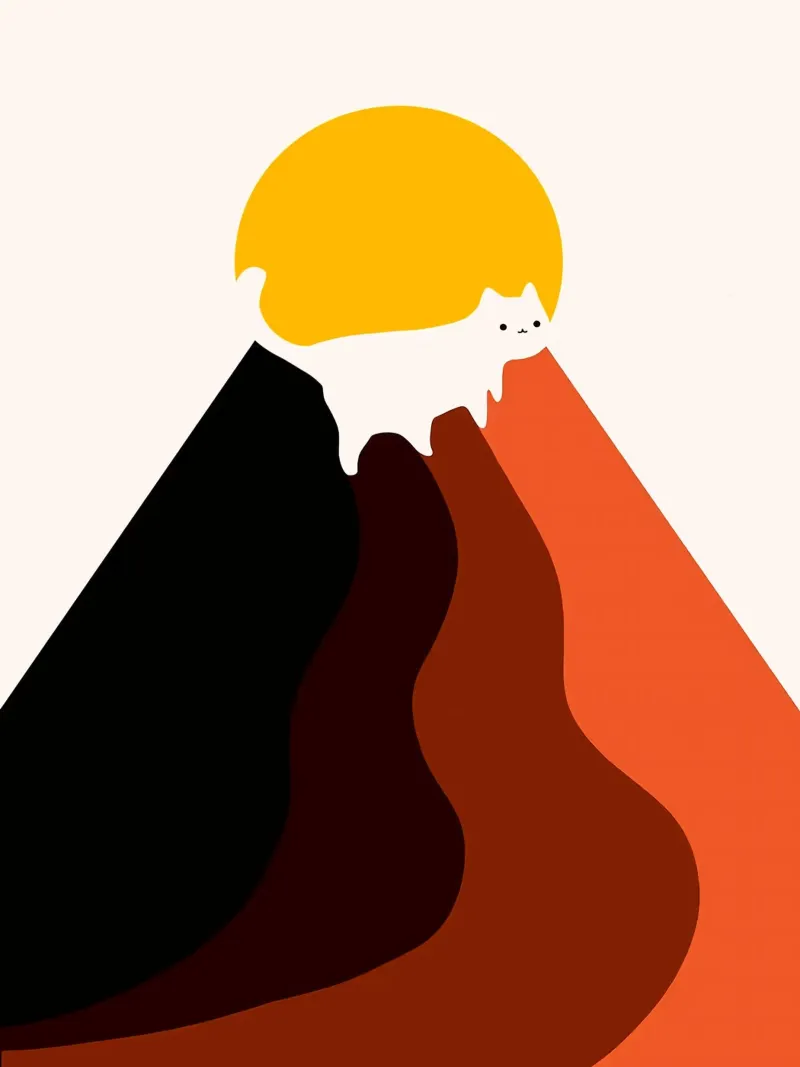 Vertice dei gatti poster con telaio in plastica da Maria Lang