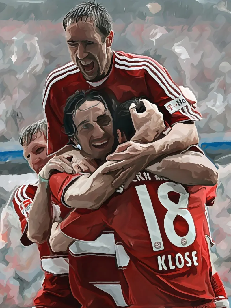 La vittoria trionfale del Bayern Monaco: La celebrazione di Miros poster con telaio in plastica da dark eagle