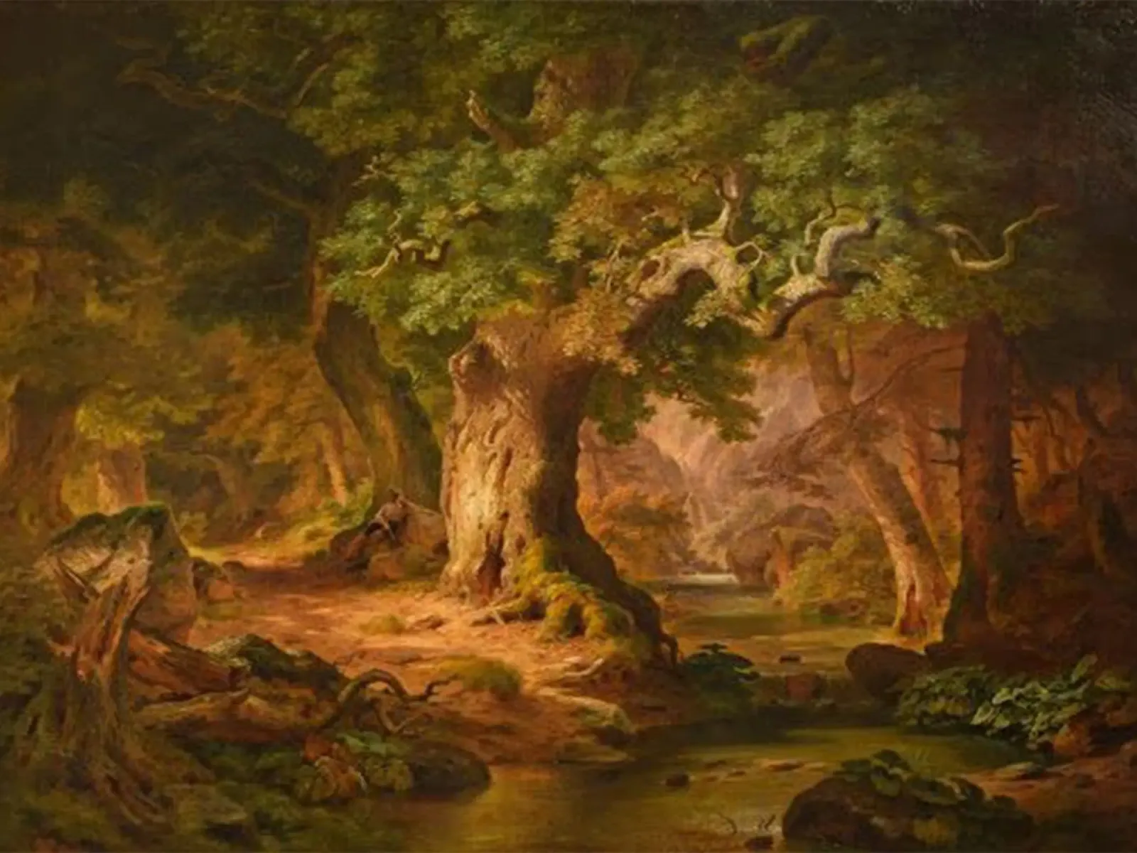 Soli nella foresta - Paul Weber poster con telaio in legno da Art In The Sky