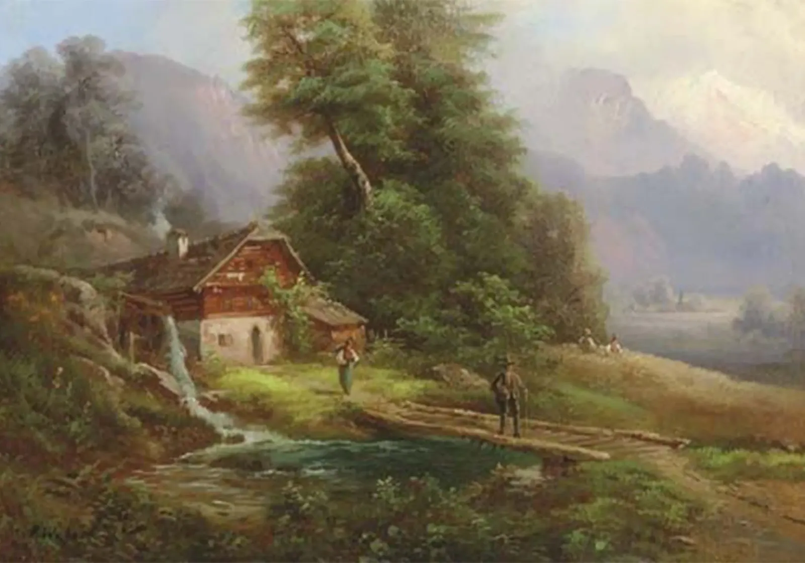 Huis in de savanne - Paul Weber canvas met Baklijst van Art In The Sky