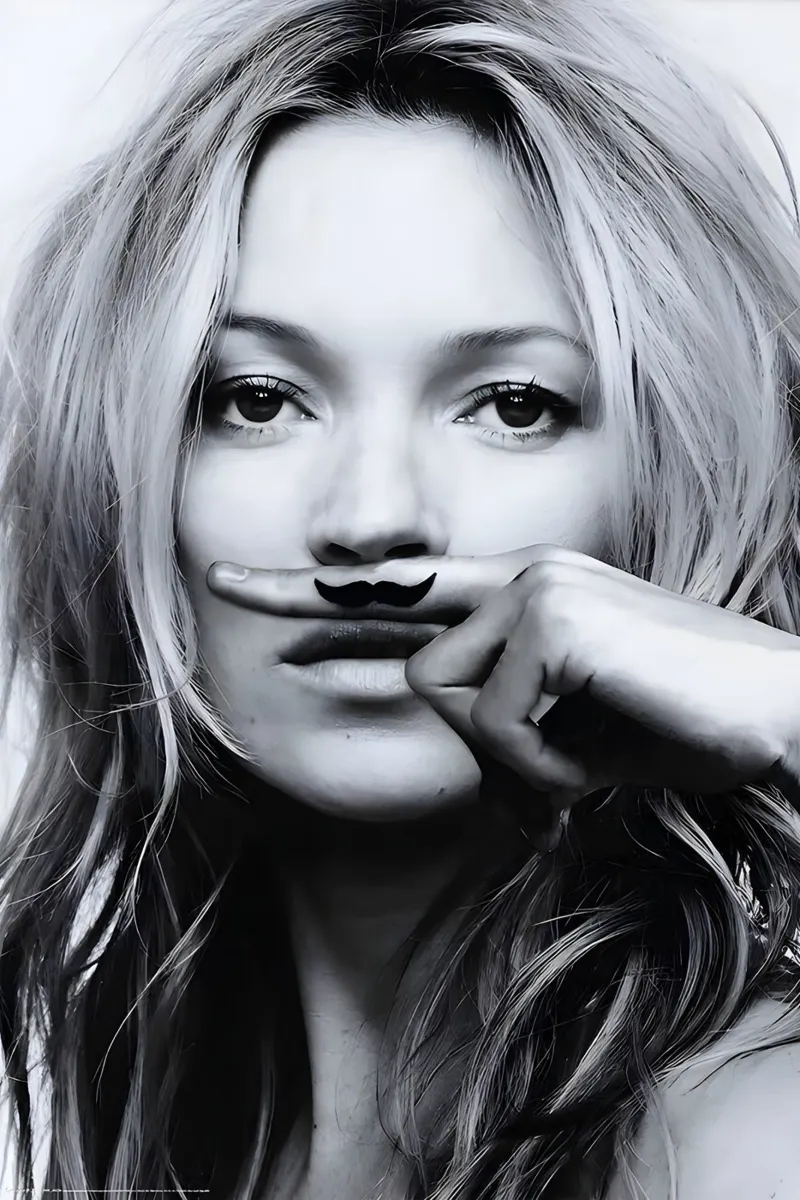 Kate Moss Vintage poster con telaio in plastica da Klia M_Art