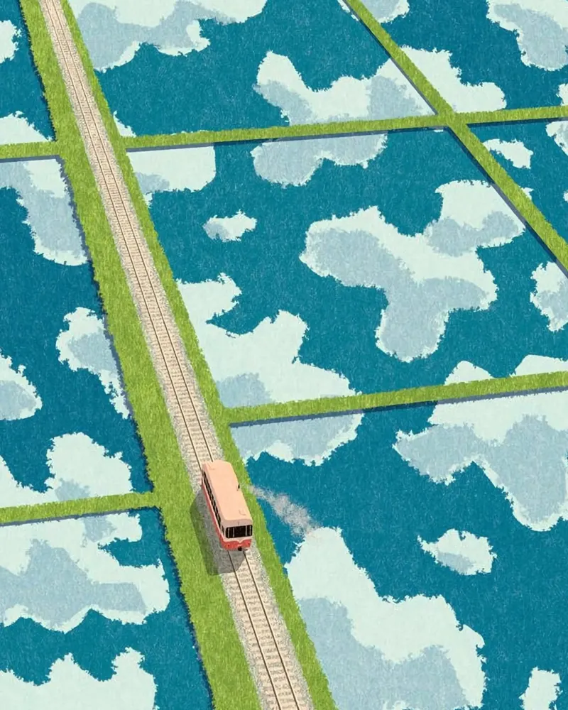 the bus on field poster con telaio in legno da lifeline