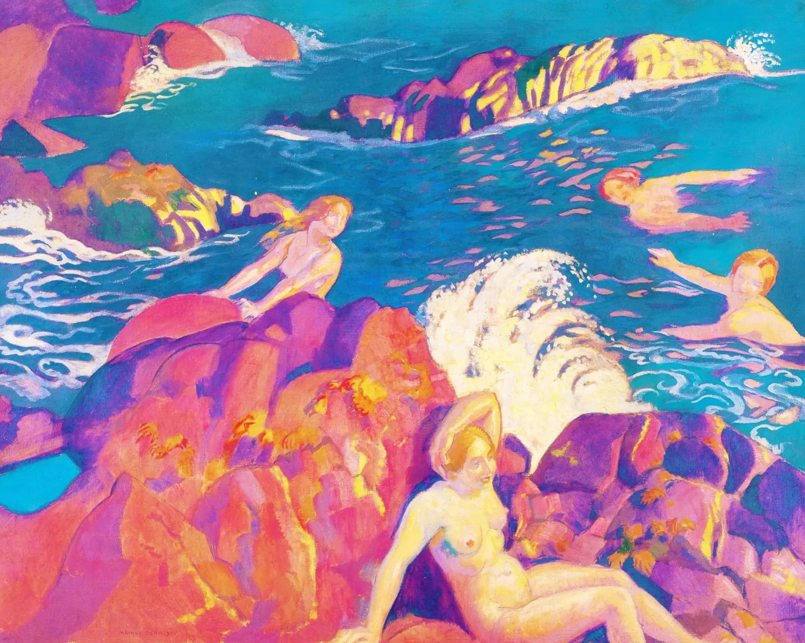 L'onda (La Vague, 1897) di Maurice Denis poster con telaio in legno da Venus Art